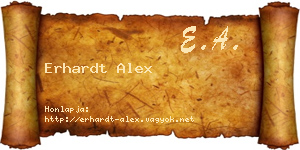 Erhardt Alex névjegykártya